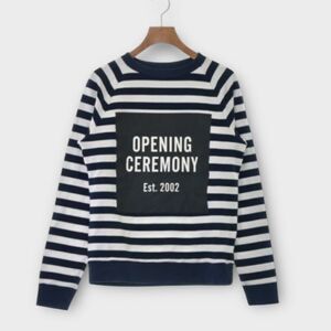 Opening Ceremony Pullover Sweatshirt Women's XS Navy Blue White Long Sleeve